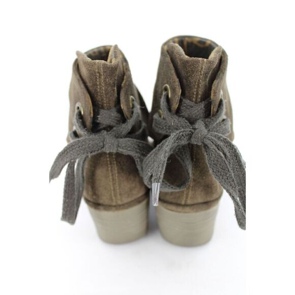 Fly London Boots Ankle Booties Brown Suede Wedge Ankle Lace/Tie Size 38 - Picture 8 of 11